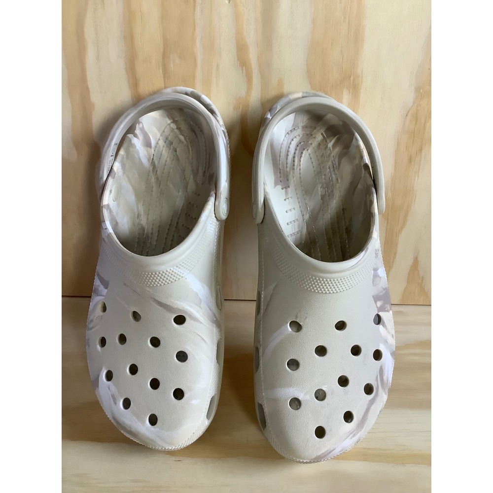 Crocs Classic Marbled Clog Bone Multi Mens Size 14 Slip On Water Shoes